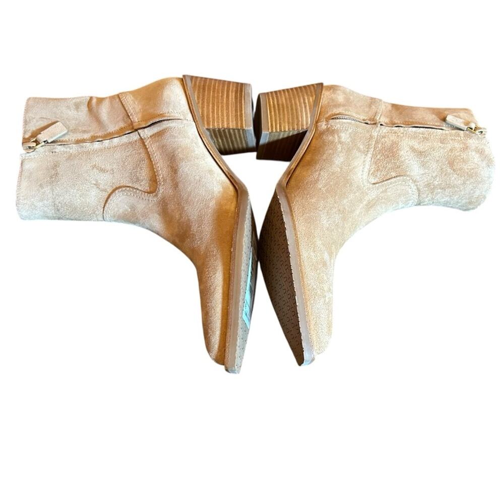 Stuart Weitzman Tate Suede Pointed Toe Western Boot Short Shaft Caramel NEW 6.5 - Picture 7 of 10